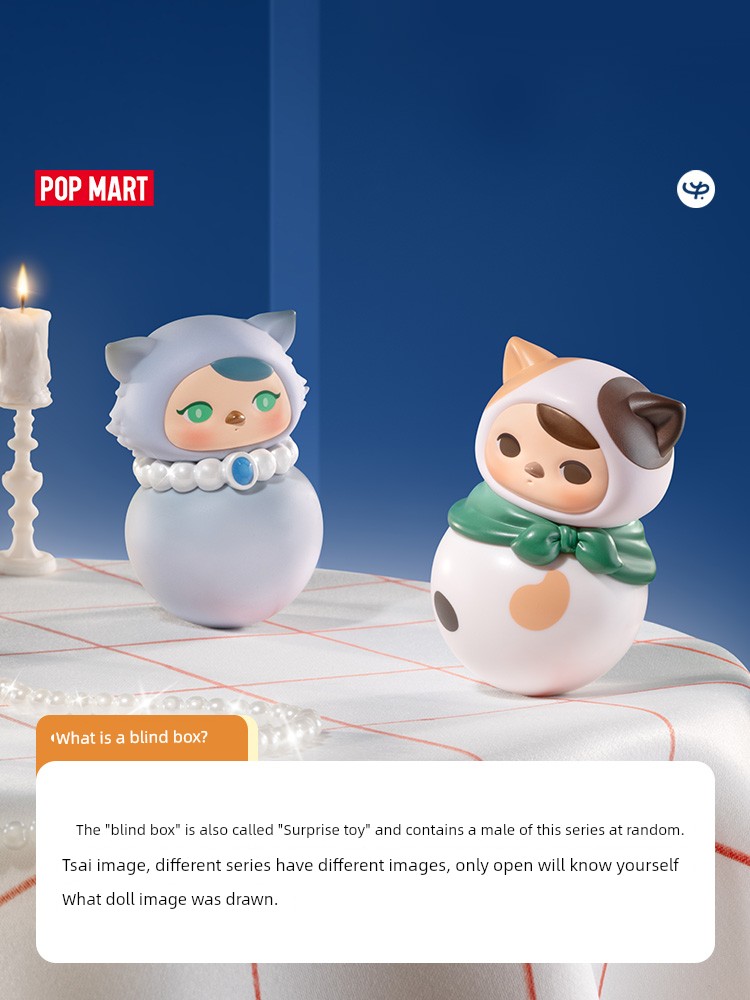 PopMart Pop Mart Pucky Biqi Meow Tumbler Series Hand-Made Blind Box Cute Toy Decoration