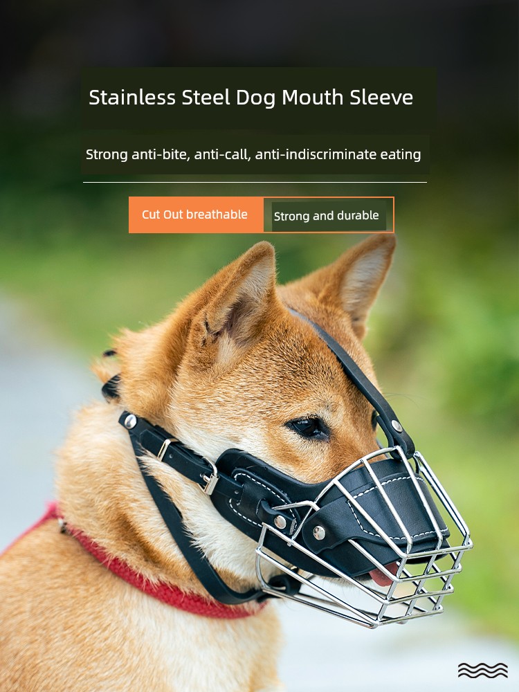 Iron Dog Mouth Cover Large Dog Muzzles Malinois Mouth Cover Anti-Bite Mask Golden Retriever/German Shepherd Special Anti-Eat Disorderly Cage for Dubin