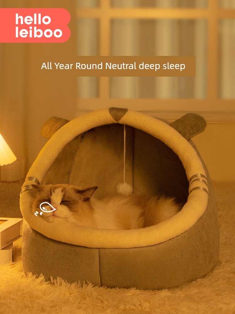 Cat Nest Winter Heattech All Year Round Neutral Cat House Semi-Closed Cat Security Nest Cat Bed Winter Kitten Sleeping Nest