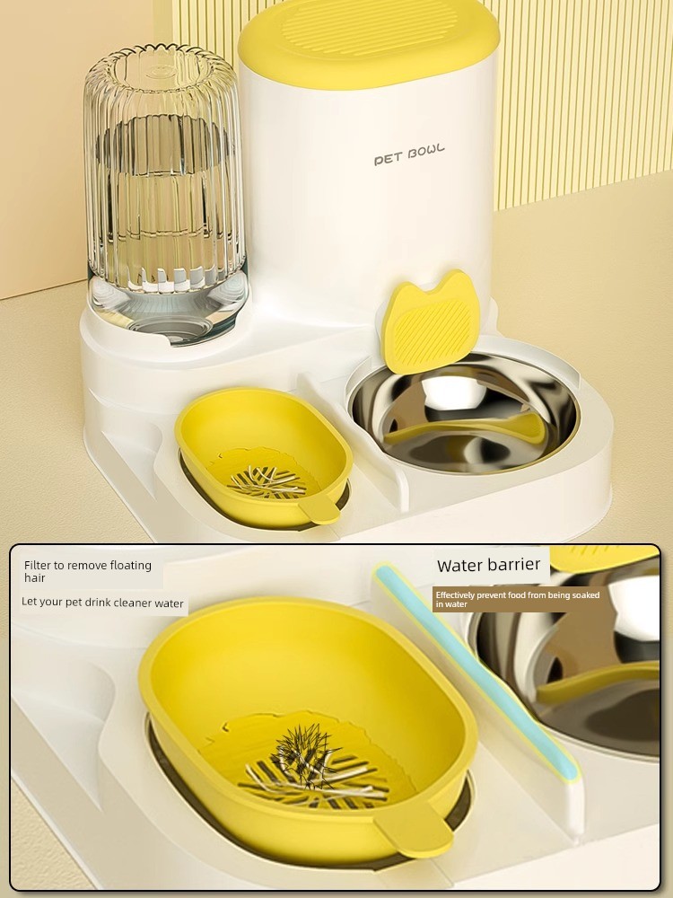 Cat Bowl Dog Bowl Automatic Drinking Water Feeder Integrated Cat Food Holder Anti-Tumble Cat Food Rice Basin Pet All Products