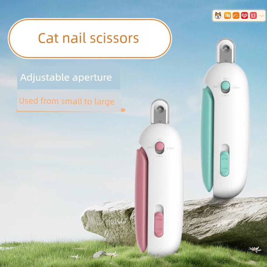 Cat Nail Scissors Cat Nail Clippers Novice Special round Hole Scissors Push Scissors Adjustable Small Blind Scissors Pet Nail Clippers