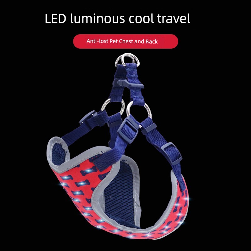 Dog Hand Holding Rope Dog Walking Chain Vest Led Chest Strap Small Medium and Young Dog Pet Supplies Teddy Corgi