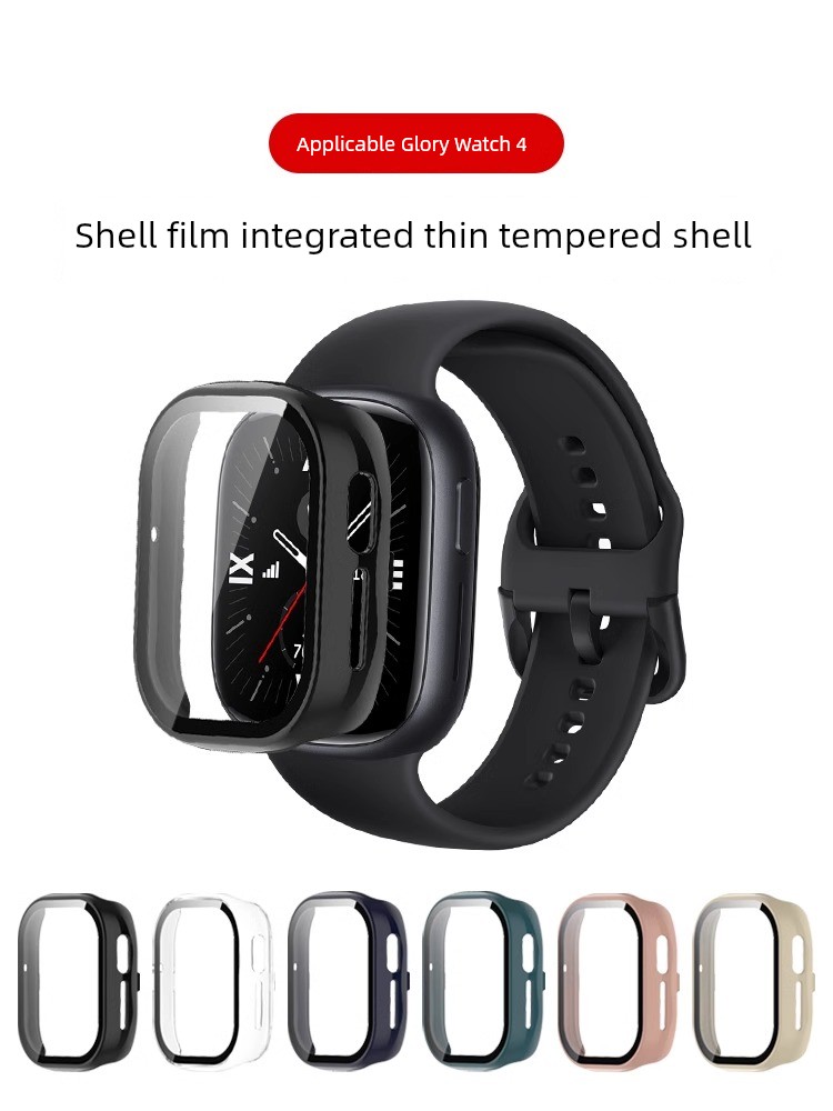 Applicable Honor Watch 4 Protective Case Huawei Honor Watch 4 Protective Case All-Inclusive Protective Film Smart Sports Honor4 Wristwatch Tempered Screen Protector Fullscreen HD Drop-Resistant Watchband Accessories Fashion