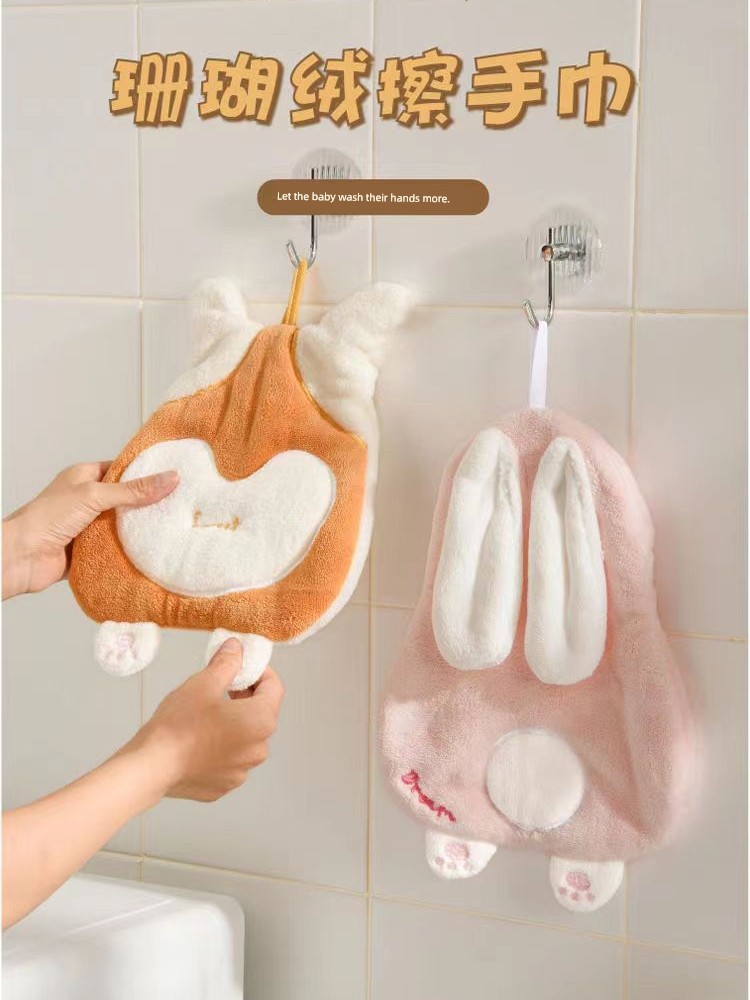 Internet Celebrity Hand Towel Hanging Cute Wash Towel Kids Hand Towel Bathroom Handkerchief Kitchen Wiper Cloth