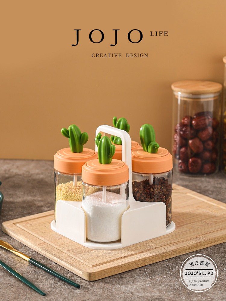 Jojo's L. Pd. Mr. Grocery. Seasoning Can Cactus Kitchen Glass Seasoning Bottle | Qingke