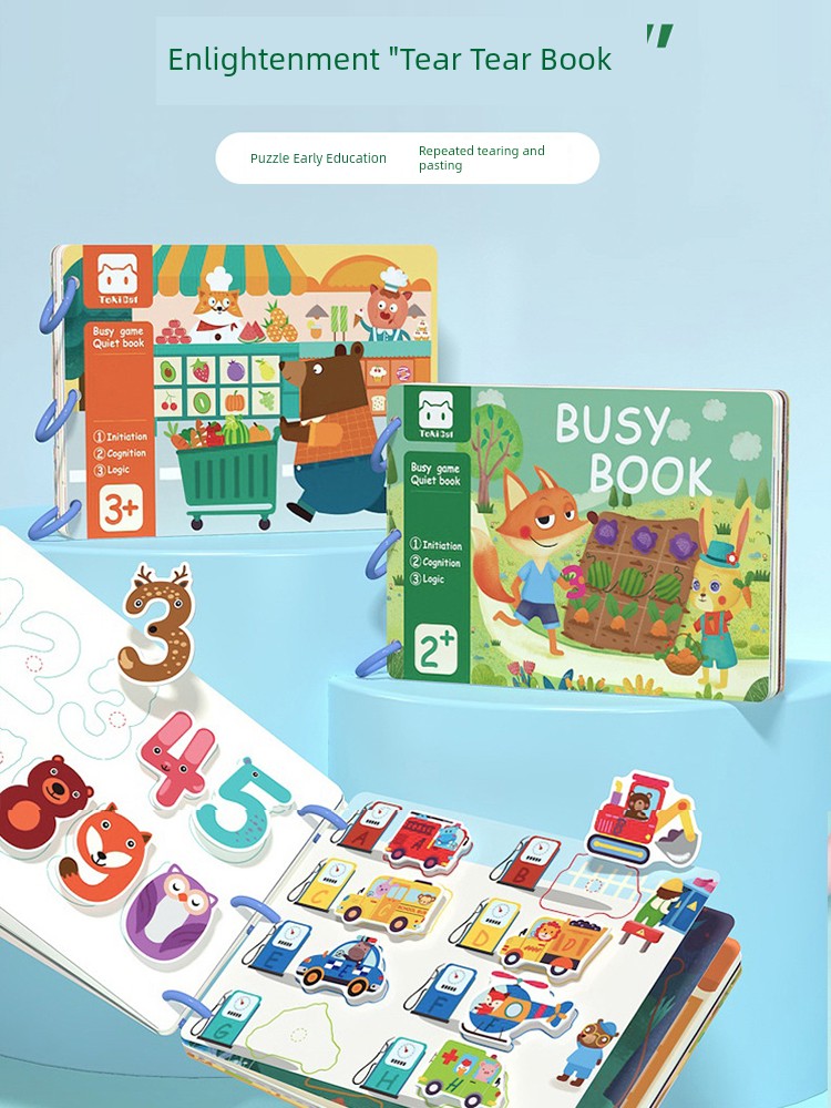 Quiet Hand Tear Cloth Book Baby 0 to 1 Year Old Tear Tear Book Baby Early Education Velcro Kindergarten Enlightenment Educational Toys