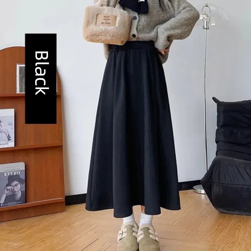 Plus Size Fat Girl 150.00kg Lazy Skirt Female Spring and Autumn Mid-Length A- line Large Hem Umbrella Skirt Cover Slim Looking Tassel Dress