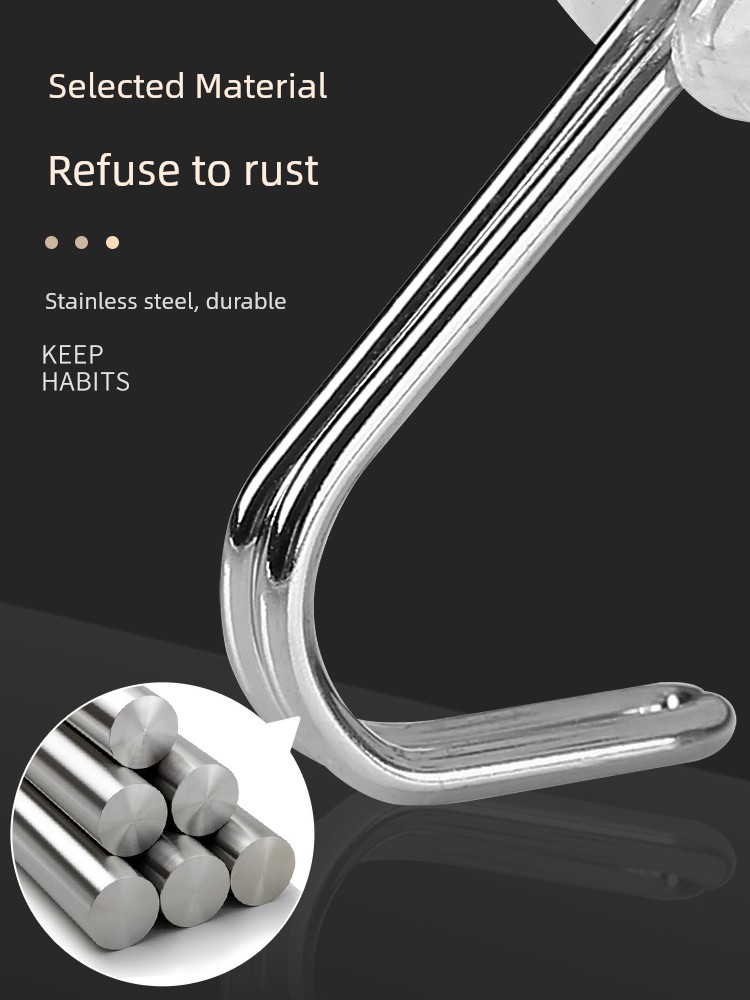 Strong Seamless Hook No-Punch Sticky Hook Wall Hanging Glue Stick Wall Bearing Kitchen Hook Tracelss Paste behind the Door