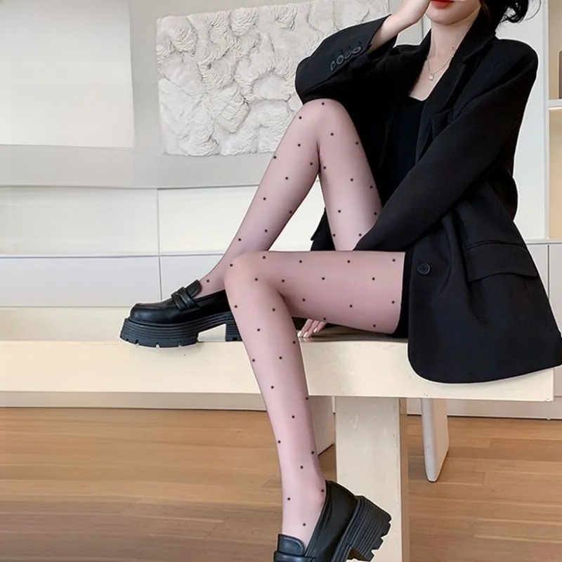 Superb Fleshcolor Pantynose Polka Dot Tight Sexy plus Size Stockings