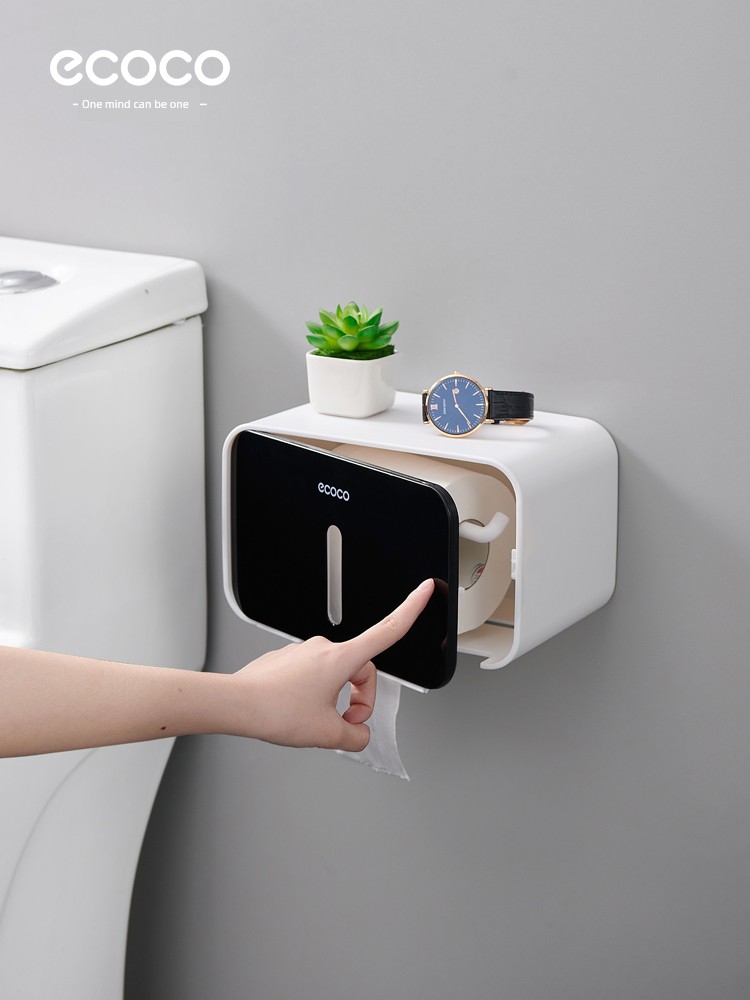 Ecoco Tissue Box Wall-Mounted Toilet Tissue Box Toilet Toilet Paper Box Toilet Paper and Tissue Holder Tissue Box