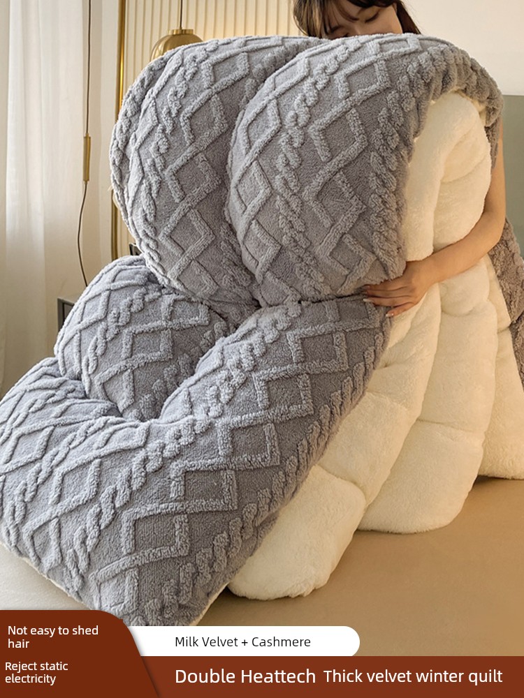 Cashmere Quilt Thickened Heattech Tower Velvet Winter Quilt Cotton Quilt Winter Dormitory Single Student Winter Blanket Duvet Insert