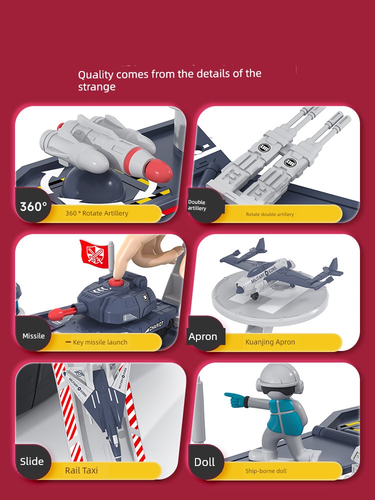 2025 Kids Large Aircraft Carrier Toy Warship Warship Ship Model Alloy Puzzle Boy 4 Birthday Gift 3