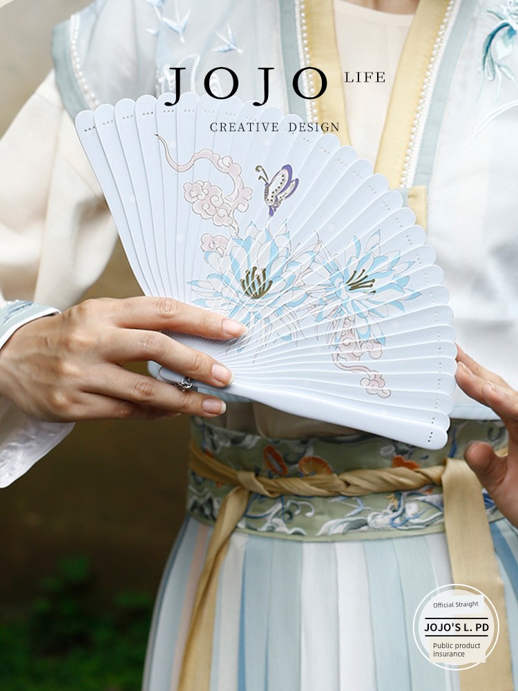 Jojo's L. Pd. Mr. Grocery. Fan Folding Fan Han Dynasty Young Adult Trendy Chinese Style | Level