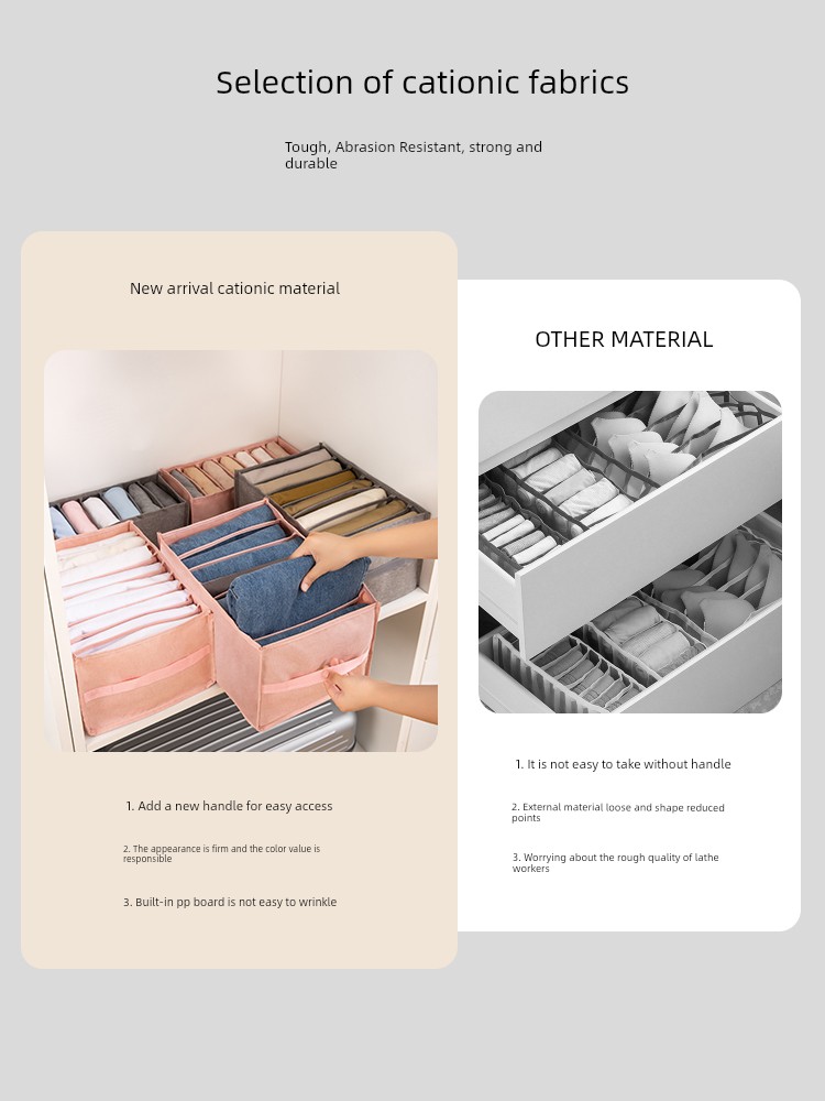 Clothes Pants Storage Gadget Drawer Storage Box Clothing Jeans Separated Bag Household Wardrobe Layered Organizing Box