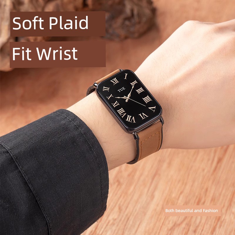 Suitable for Xiaomi Bracelet 9pro Strap 8pro Leather Wristband 7 Smart Sports Redmi Watt4 Watch Boys Eight Or Nine Generation Fall and Winter Redmi Foldable Magnetic Buckle Female Fancy Replacement Accessories