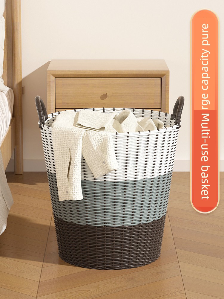 Dirty Clothes Basket For Home Large Capacity Extra Large Clothes Storage Basket Rattan Fancy Bathroom Bedroom Laundry Basket