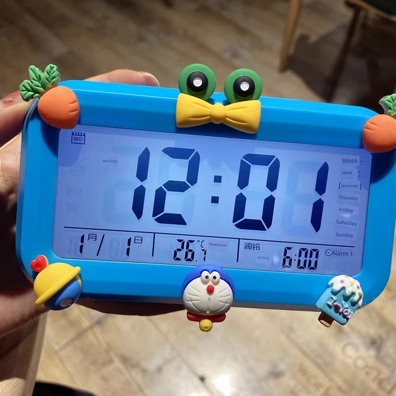 Digital Alarm Clock Student Luminous Noiseless Clock Creative Charging Multifunctional Electronic Clock Mini Kids Girl Cute