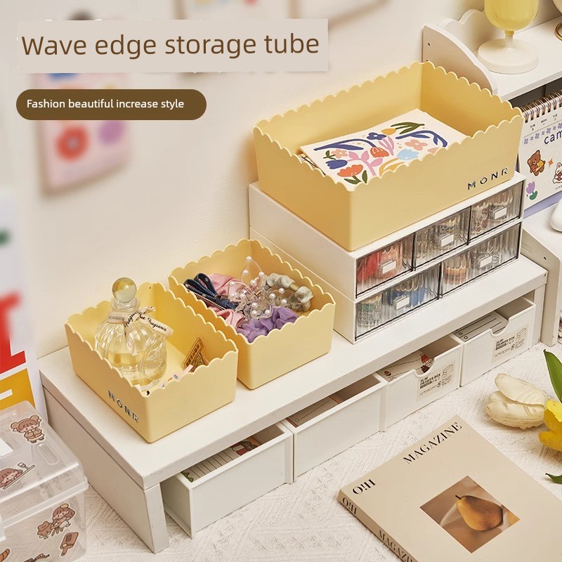 Desktop Storage Box Cosmetics Plastic Storage Box Household Sundries Snacks Storage Basket Dormitory Kitchen Finishing Box