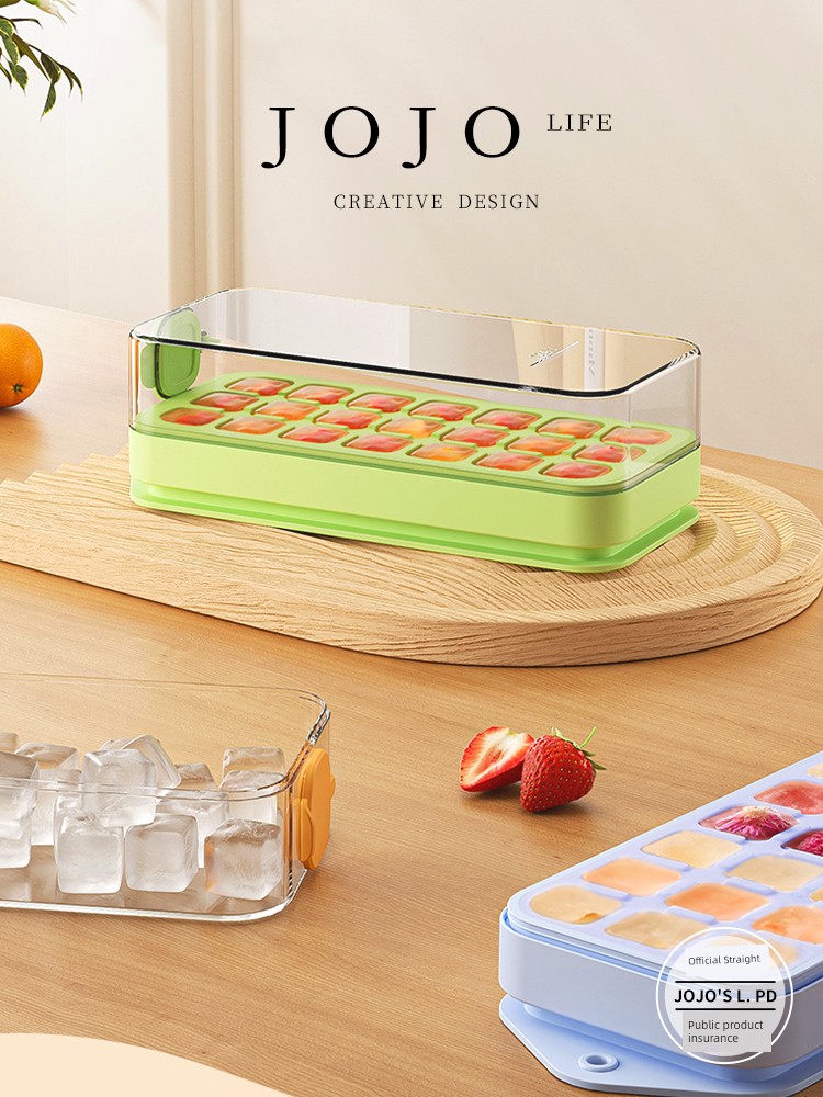 Jojo's L. Pd. Mr. Grocery. Press Ice Cube Mold Ice Cube Box Food Grade with Lid | Xun Hui
