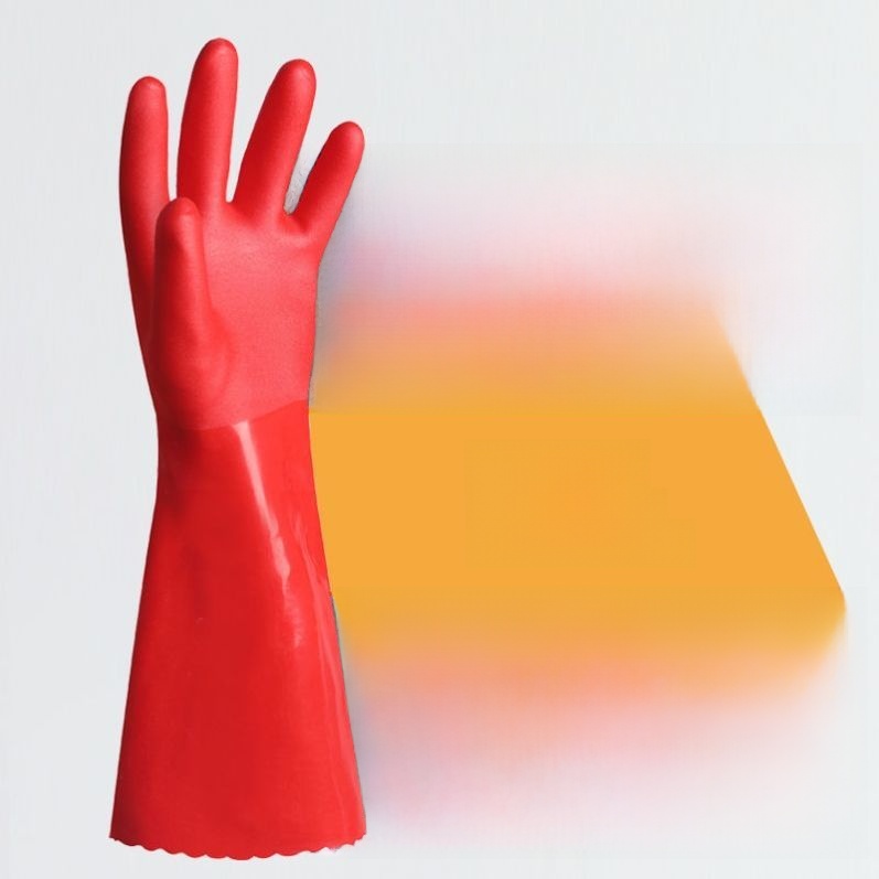 Single-Layer Fleece-Lined Household Washing and Washing Clothes Durable Abrasion Resistant Labor Protection Rubber Gloves Wholesale Rubber Waterproof Gloves for Women