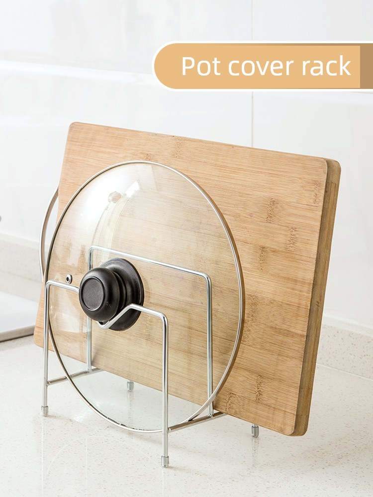 Jujiajia Stainless Steel Cutting Board Rack Pot Lid Rack Kitchen Supplies Storage Rack Pan Lid Shelf Chopping Board Rack Chopping Board Rack