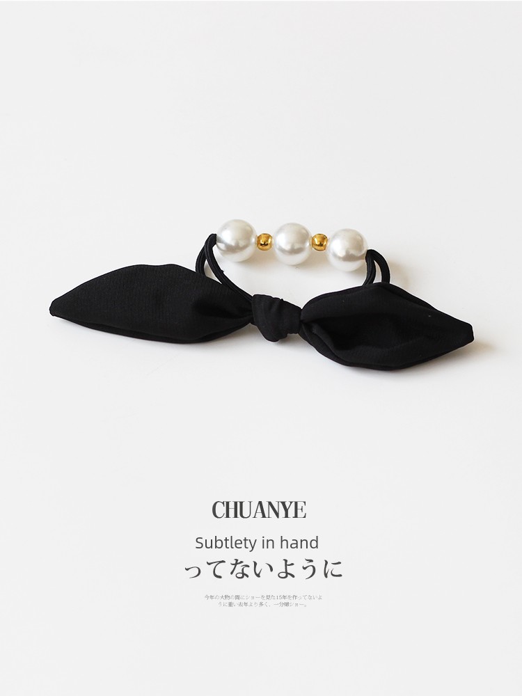 Kawano Bows Pearl Hair Rope Hair Elastic Band High Elastic Durable Hair Rope 2024 New Arrival Classy Hair Ring