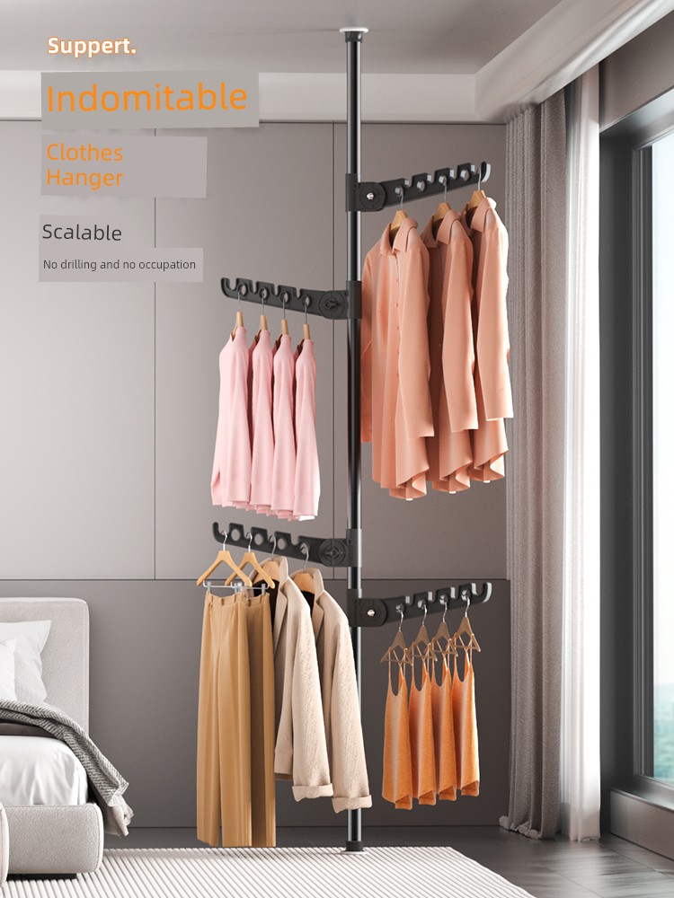 Ceiling Clothes Hanger Clothes Hanger Telescopic Rod For Home Bedroom Floor Indoor Balcony Clothes Rack Air Clothes Handy Gadget