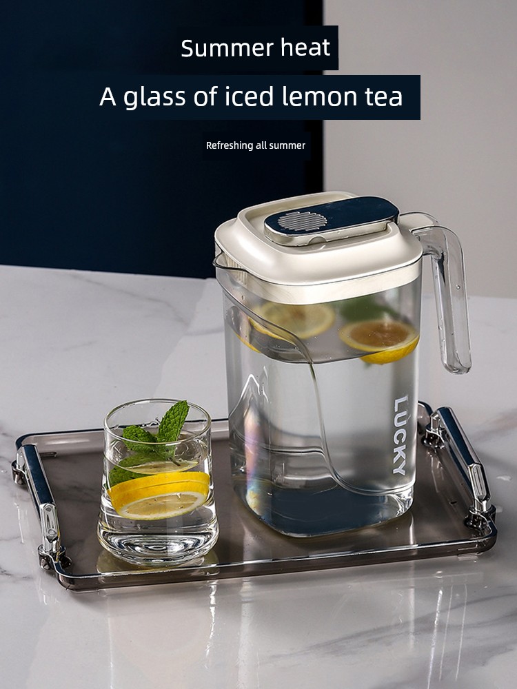 Cold Water Bottle Large Capacity Household Cold Water Pot Water Storage High Temperature Resistant Cold Cup Tea Making Cold Boiled Water Juice Beverage Barrel Plastic