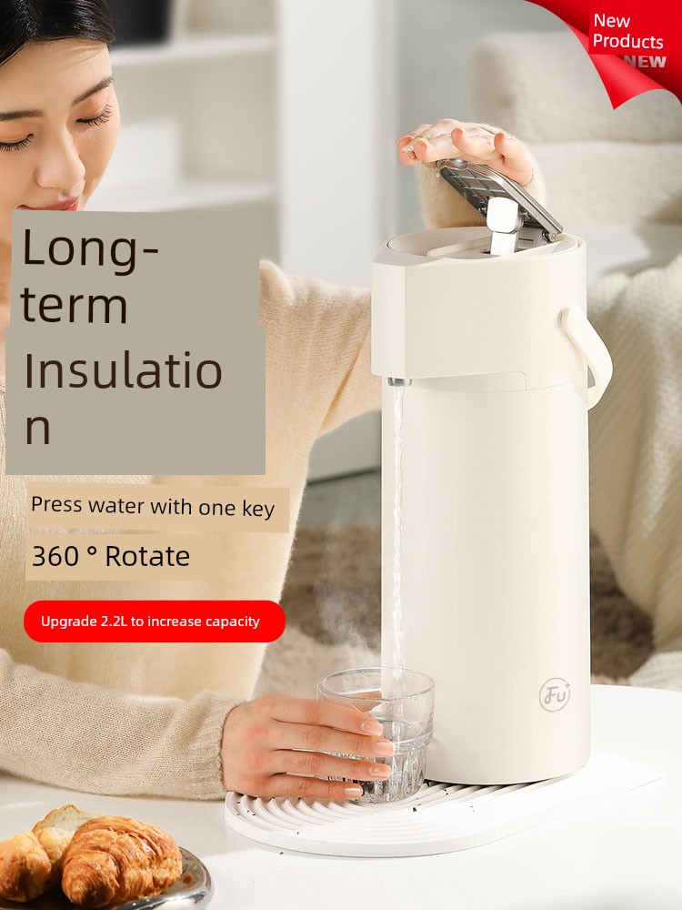 Fuguang Fu + Press-Type Insulation Pot Household Heat Preservation Cup Hot Water Bottle Air Pressure Type Thermos Large Capacity Hot Water Bottle