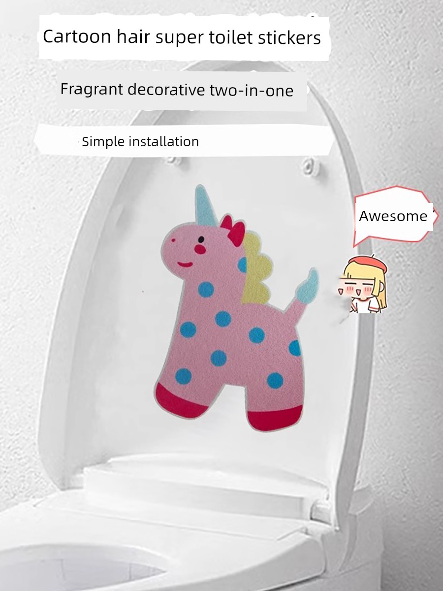 Dopamine Cute Toilet Deodorant Stickers Self-Adhesive Deodorant Fragrance Stickers Cartoon Decorative Stickers Waterproof Deodorant Stickers