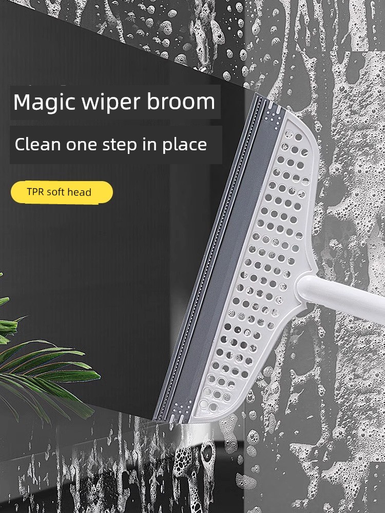 For Home Magic Broom Wiper Mop Multi-Functional Wet and Dry Bathroom Non-Stick Head Handy Gadget Silicone Wiper Device