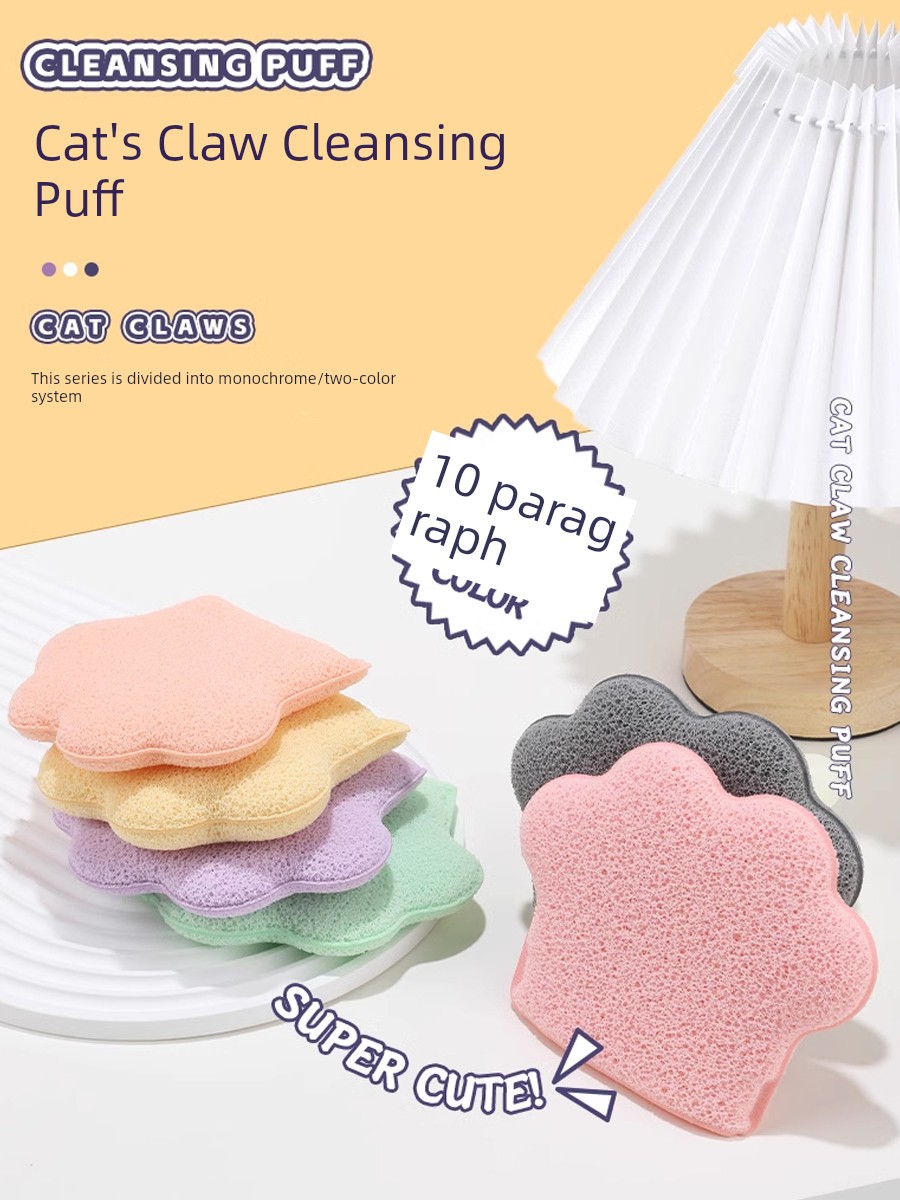 Glove-Type Cat's Paw Cleansing Buffer Cleansing Sponge Female Cleansing Face Remover Face Rub Face Towel Face Makeup Tools