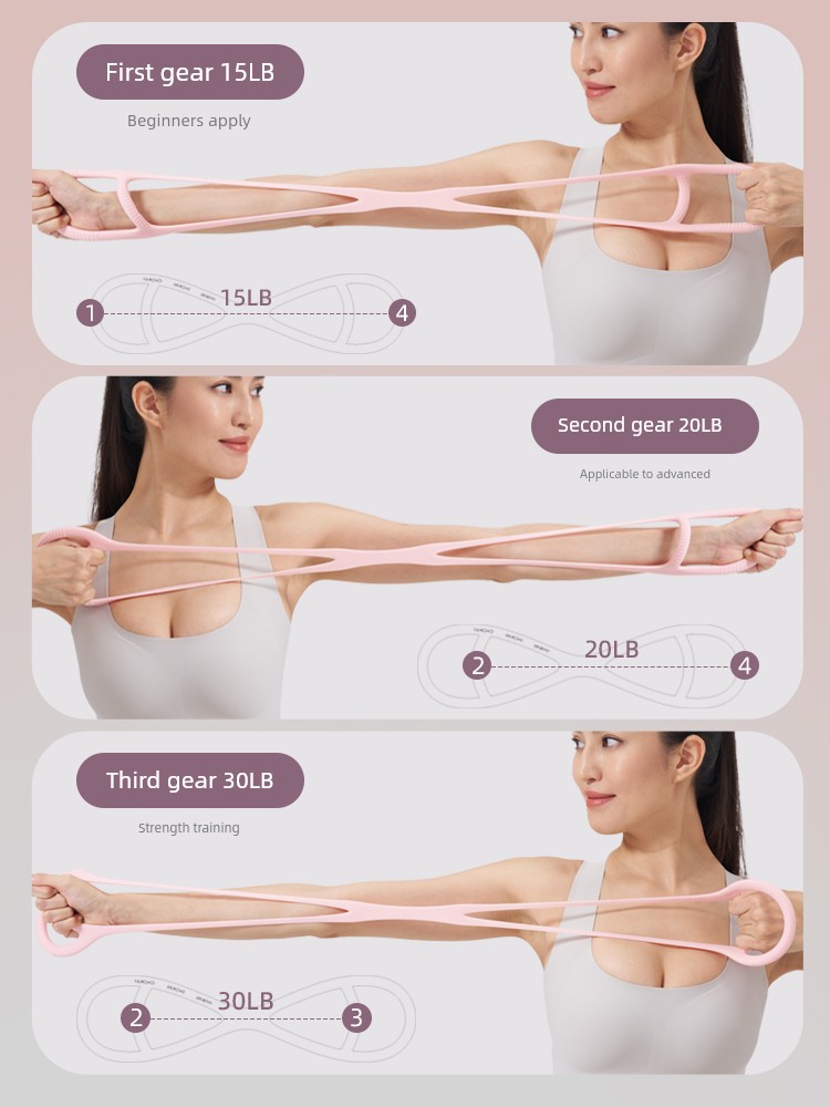 Eight-Character Open Shoulder Beauty Back Multifunctional For Home Chest Expander