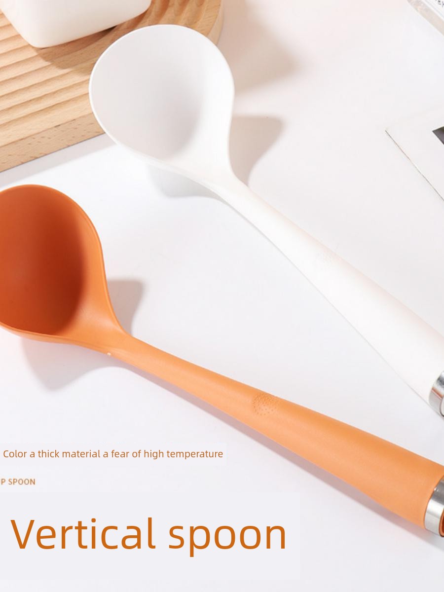 Trendy For Home Creative Vertical Soup Spoon Hotel Kitchen Long Handle Soup for Scooping up Porridge Thickened Plastic Spoon Cooking Spoon