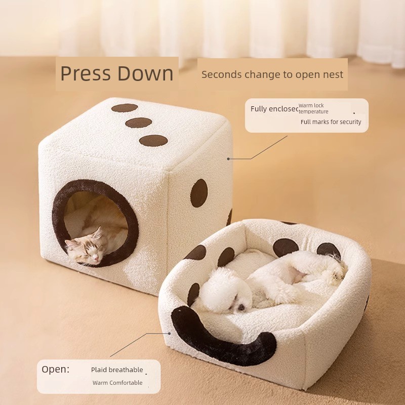 Hippie Doghouse Cathouse Closed Winter Heattech Cat House All Year Round Neutral Cat Mattress Internet Celebrity Pet In Stock