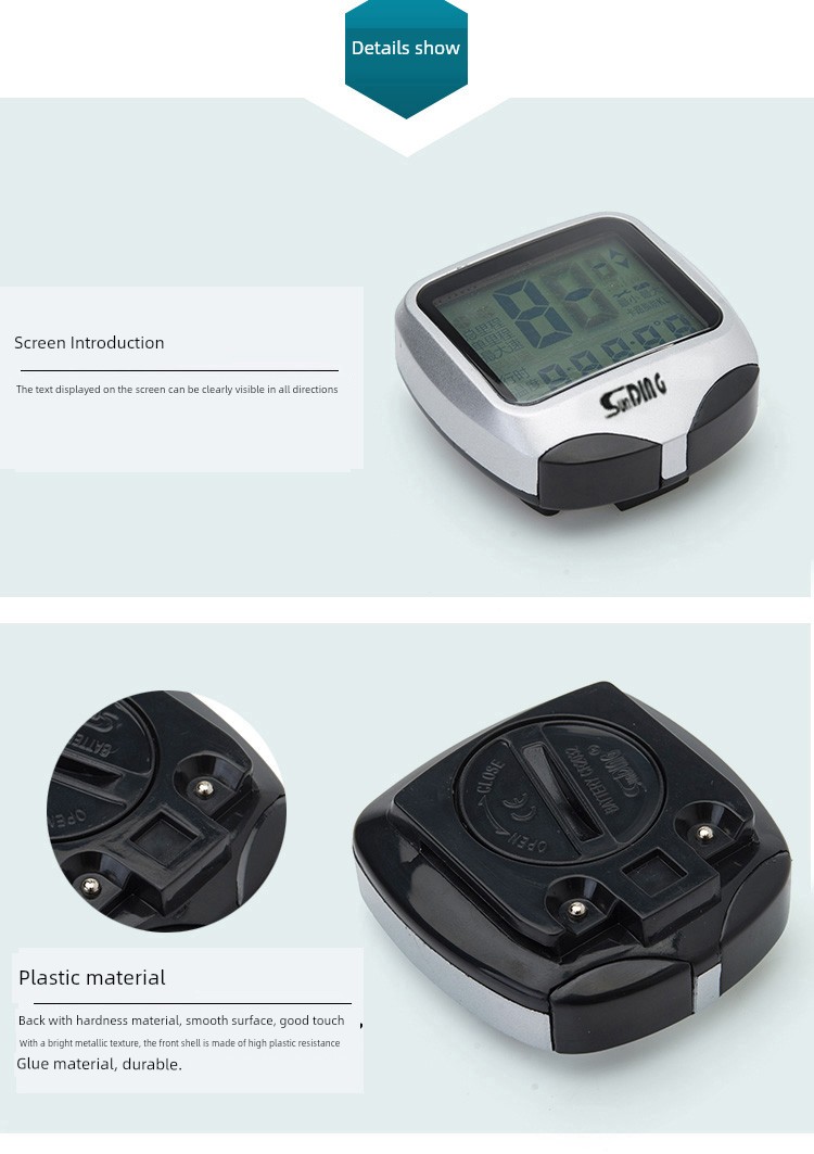 Waterproof Bicycle Odometer with Large Display