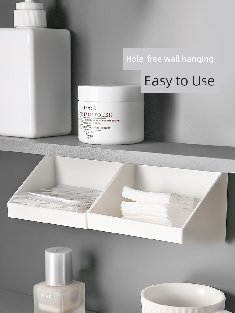 Fasola Punch-Free Mirror Cabinet Oblique Storage Box Separated Lipstick Skin Care Products Cosmetics Cotton Puff Storage Rack