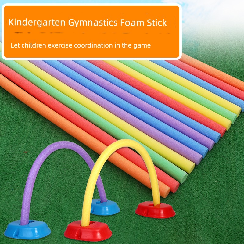 Solid Kindergarten Gymnastics Sponge Stick Color Ring Foam Noodle Stick Soft Stick Sensory Training Equipment Swimming Game Paddle