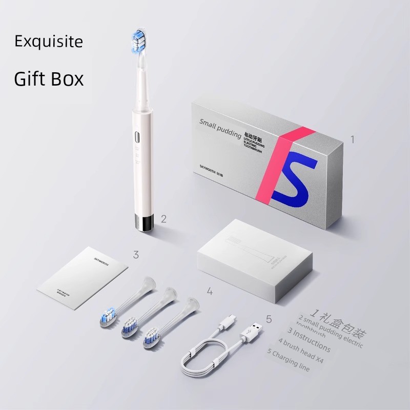 Skyworth Little Pudding Electric Toothbrush Adult Couple Automatic 2024 New Arrival Lip Gloss Gift for Male and Female Students