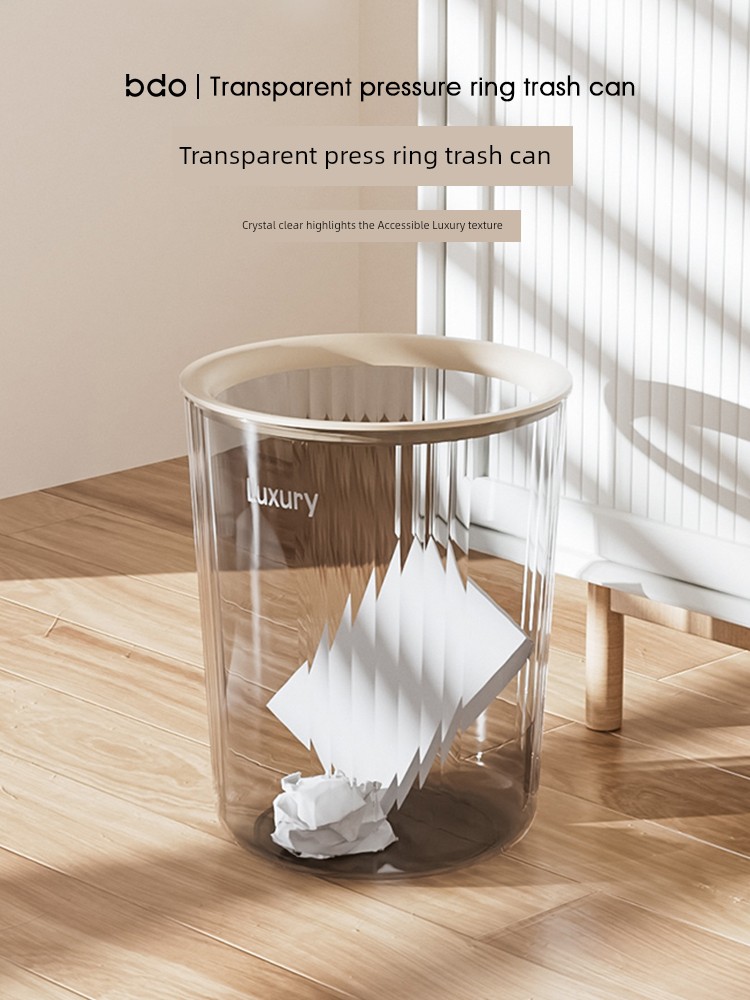 Accessible Luxury High-Grade Kitchen and Toilet Large Wastebasket Trash Can