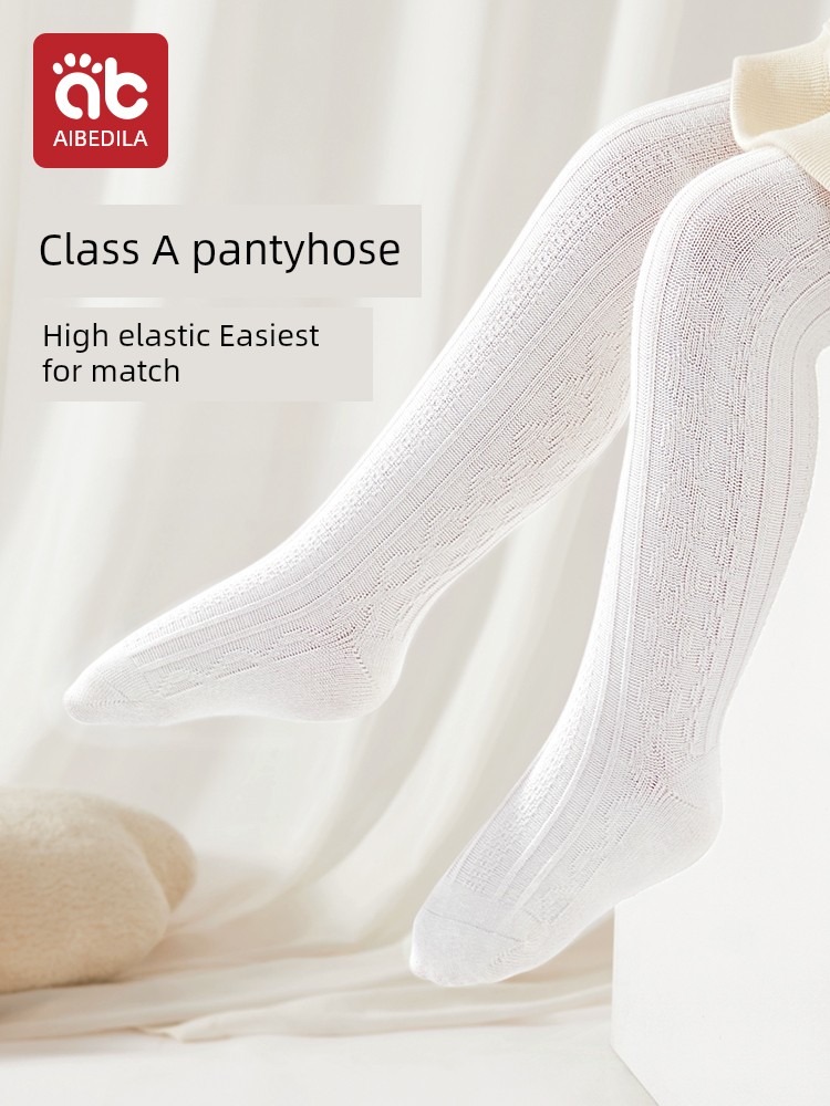 Baby Pantyhose Girl Spring & Fall Thin One-Piece Big Bottom Leggings Baby Summer Kids White Long Tube Panty-Hose