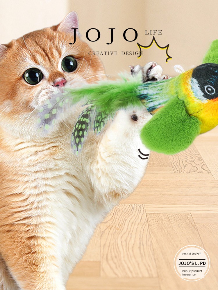 Jojo's L. Pd. Mr. Grocery. Cat Toy Sound Feather Bird Kittens Bite Special | Yuyu