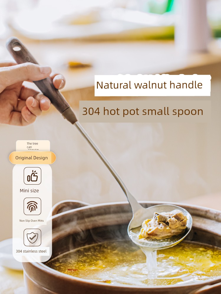 Tree Walnut Mini 304 Stainless Steel Small Spoon