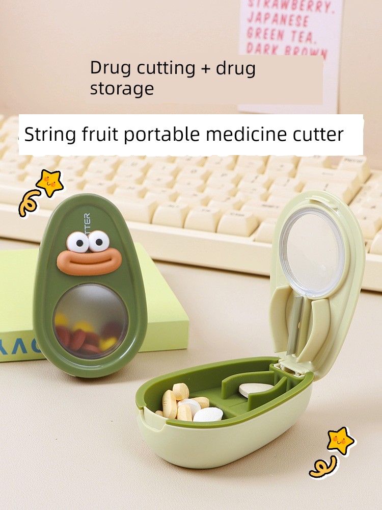 Japanese-Style Pill Cutter One Divided into Two Tablet Divider Quarter Dispenser Cut Miracle Medicine Mini-Portable Pill Box