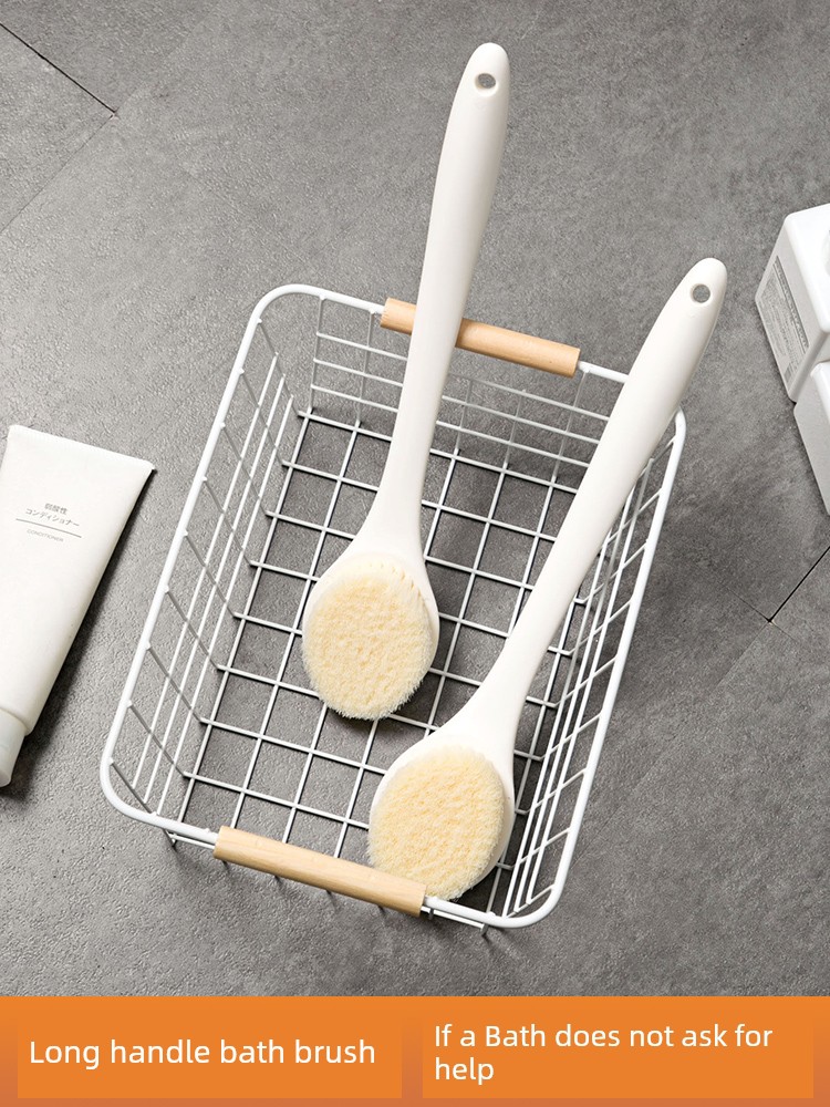 Long Handle Bath Brush Long Soft Bristles Back Rubbing Brush Cleaning Mud Back Brush Bean Bag Rubbing Bath Does Not Require People to Bath Brush