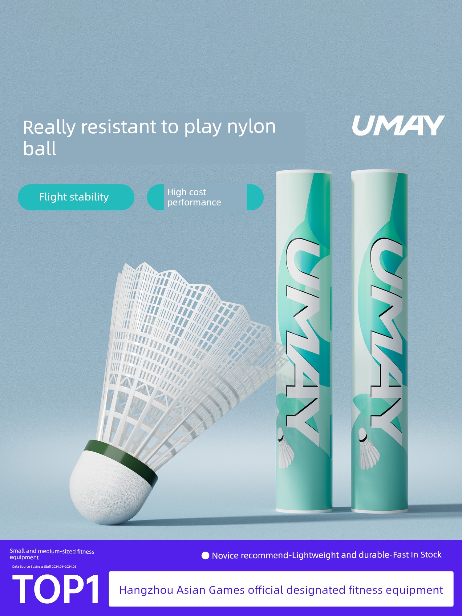 Yeejoo Nylon Badminton Genuine Goods Durable Professional Training Competition Indoor and Outdoor Windproof Durable Plastic Ball