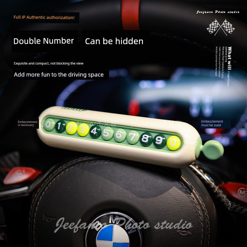 M Dou Parking Number Plate Double Number Can Hide 2024 New Arrival Girls Classy Car Temporary Car Moving Phone Card