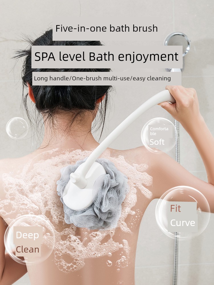 Bath Brush Bath Gadget Soft Fur Long Handle Bath Brush Back Bath Brush Rubbing Mud Does Not Require Human Body Bath Towel