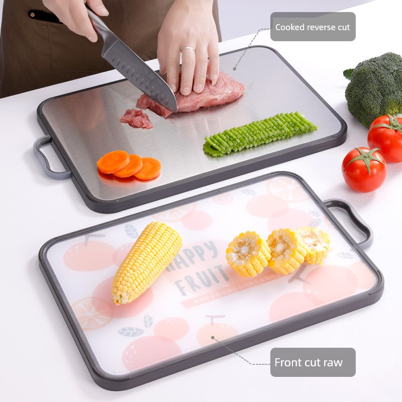 Non Slip Cutting Board Stainless Steel Thickened Cutting Board For Home Stainless Steel Fruit Chopping Board Kitchen Double-Sided Cutting Board Cutting Board