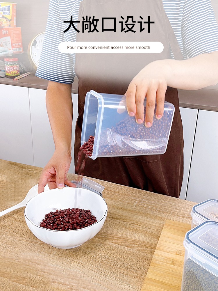 Kitchen Food Storage Box Sealed Cans Long Bar Refrigerator Storage Box Food Grade Transparent Cans Snack Storage Cans